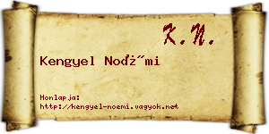 Kengyel Noémi névjegykártya